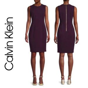 Calvin Klein Solid Sleeveless Cocktail Sheath Dress, Size 10